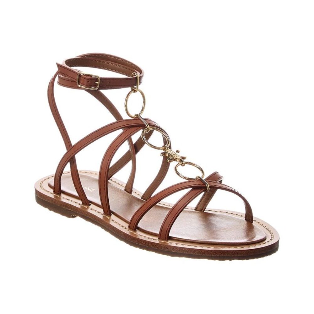 Celine Strappy Jewel Lea Sandal, Brown